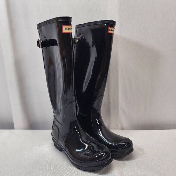 Hunter Original Tall Gloss Rubber Rain Boots Women's US 6 - Picture 1 of 11